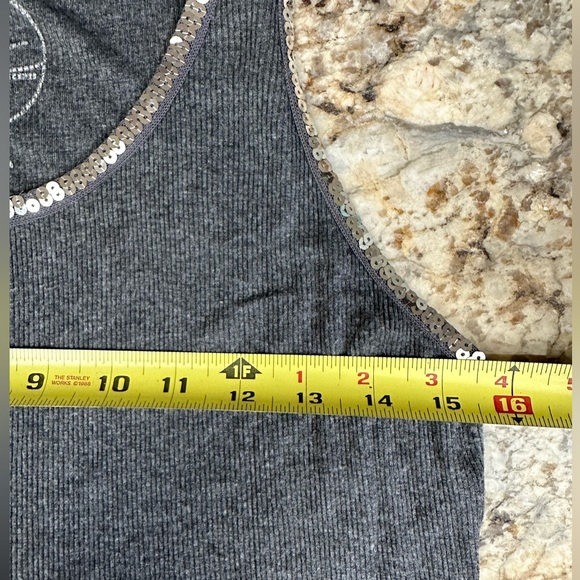 INC sz P/L cropped sweater sequins w matching grey sweater tank top lightweight - Picture 12 of 14
